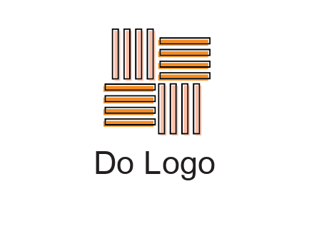 Vertical and horizontal bars in square shape abstract logo