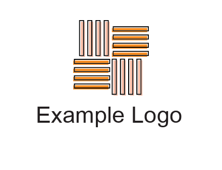 Vertical and horizontal bars in square shape abstract logo