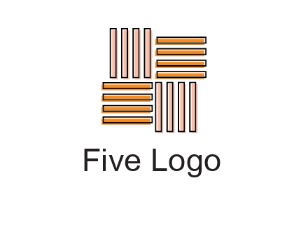 Vertical and horizontal bars in square shape abstract logo
