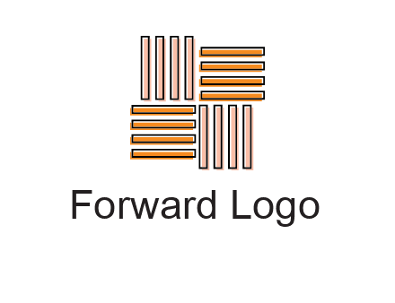 Vertical and horizontal bars in square shape abstract logo
