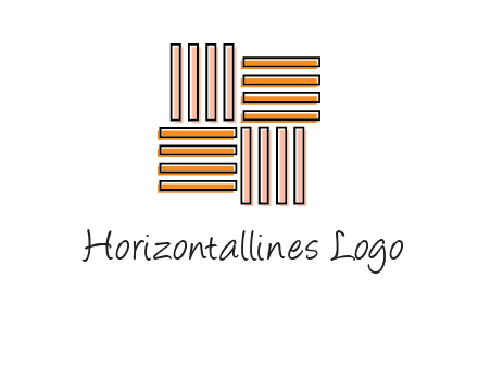 Vertical and horizontal bars in square shape abstract logo