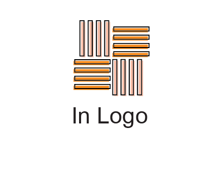 Vertical and horizontal bars in square shape abstract logo