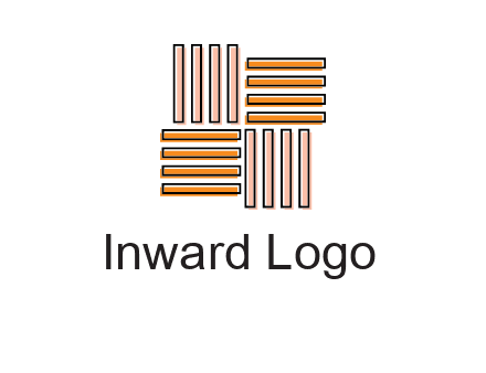 Vertical and horizontal bars in square shape abstract logo