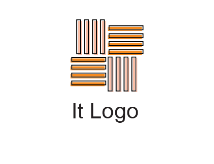 Vertical and horizontal bars in square shape abstract logo