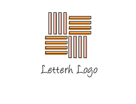 Vertical and horizontal bars in square shape abstract logo