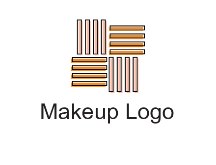 Vertical and horizontal bars in square shape abstract logo