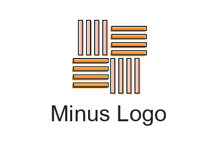 Vertical and horizontal bars in square shape abstract logo