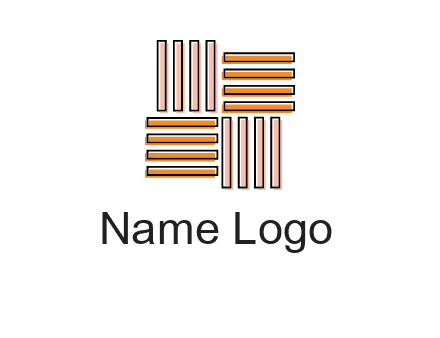 Vertical and horizontal bars in square shape abstract logo
