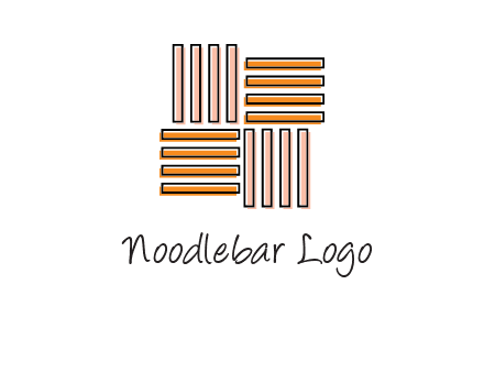 Vertical and horizontal bars in square shape abstract logo