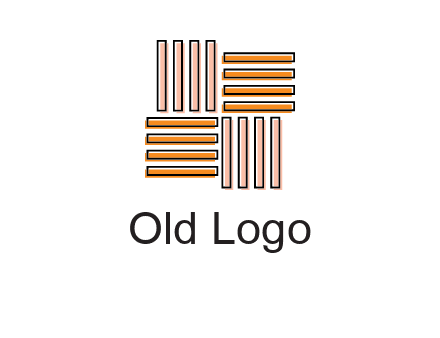Vertical and horizontal bars in square shape abstract logo
