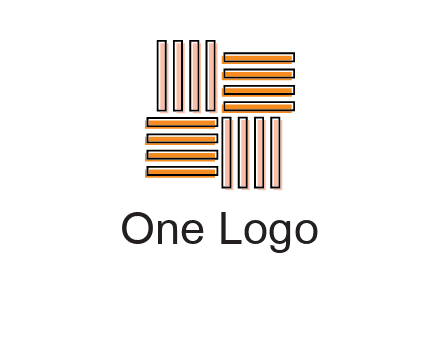 Vertical and horizontal bars in square shape abstract logo