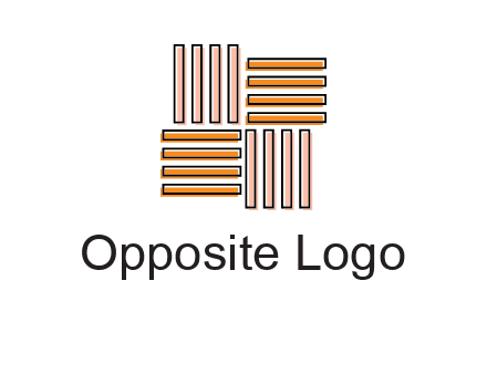 Vertical and horizontal bars in square shape abstract logo
