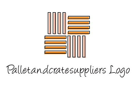 Vertical and horizontal bars in square shape abstract logo