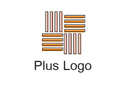 Vertical and horizontal bars in square shape abstract logo
