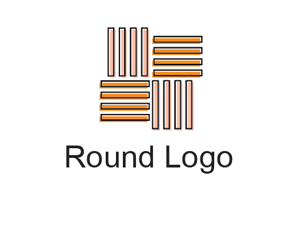 Vertical and horizontal bars in square shape abstract logo