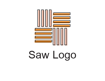 Vertical and horizontal bars in square shape abstract logo