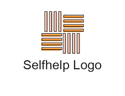 Vertical and horizontal bars in square shape abstract logo