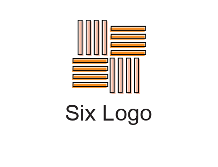 Vertical and horizontal bars in square shape abstract logo