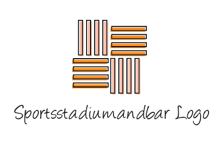 Vertical and horizontal bars in square shape abstract logo