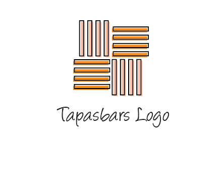 Vertical and horizontal bars in square shape abstract logo