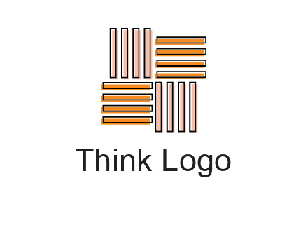Vertical and horizontal bars in square shape abstract logo