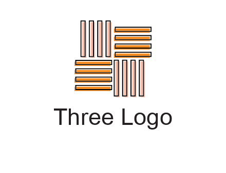 Vertical and horizontal bars in square shape abstract logo