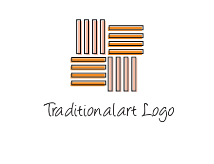 Vertical and horizontal bars in square shape abstract logo