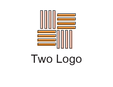 Vertical and horizontal bars in square shape abstract logo