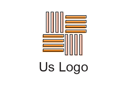 Vertical and horizontal bars in square shape abstract logo