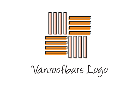 Vertical and horizontal bars in square shape abstract logo