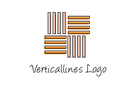 Vertical and horizontal bars in square shape abstract logo