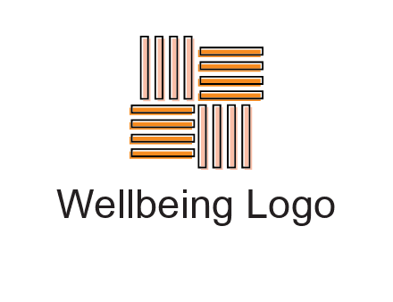 Vertical and horizontal bars in square shape abstract logo