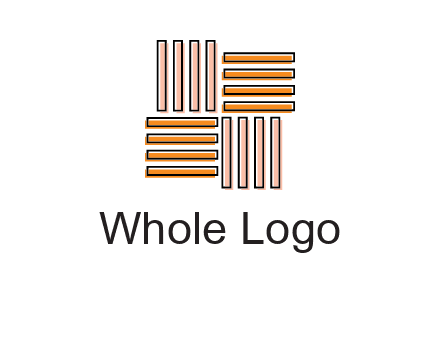 Vertical and horizontal bars in square shape abstract logo