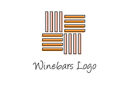 Vertical and horizontal bars in square shape abstract logo