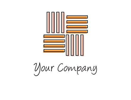 Vertical and horizontal bars in square shape abstract logo