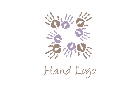 Hand print with artwork symbol