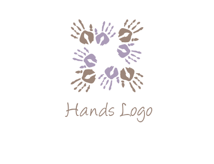 Hand print with artwork symbol