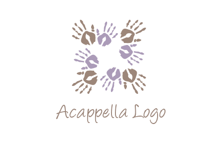 Hand print with artwork symbol