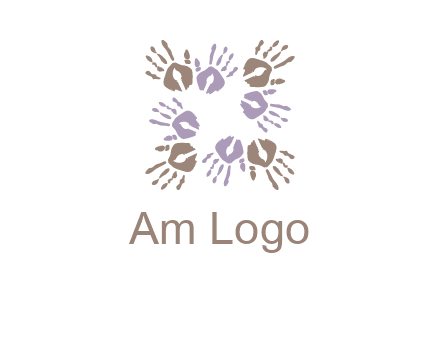 Hand print with artwork symbol