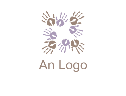 Hand print with artwork symbol