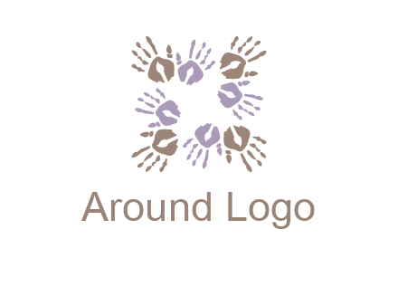 Hand print with artwork symbol