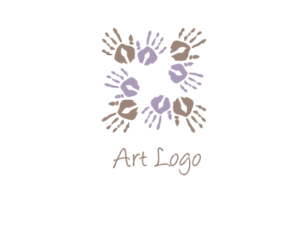 Hand print with artwork symbol