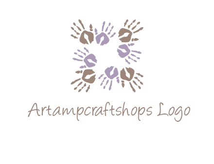 Hand print with artwork symbol