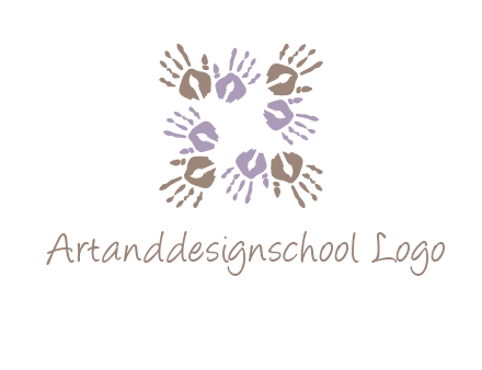 Hand print with artwork symbol