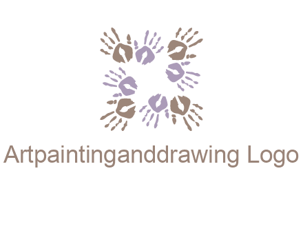 Hand print with artwork symbol