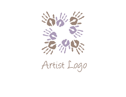 Hand print with artwork symbol