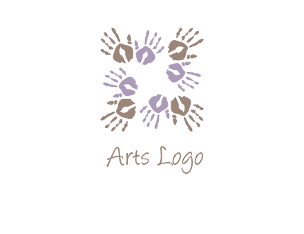 Hand print with artwork symbol