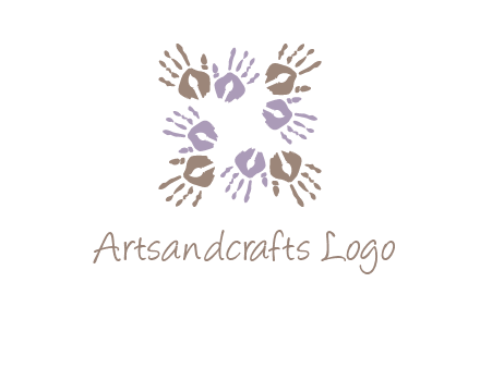 Hand print with artwork symbol