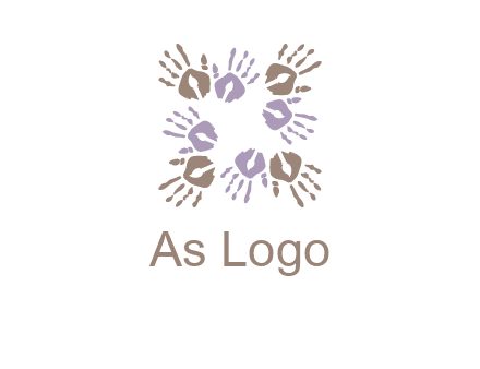 Hand print with artwork symbol