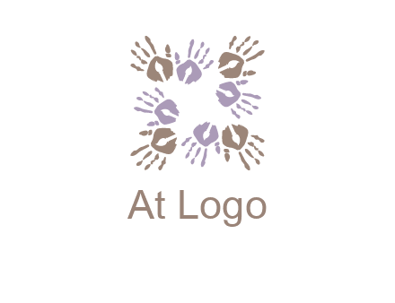 Hand print with artwork symbol